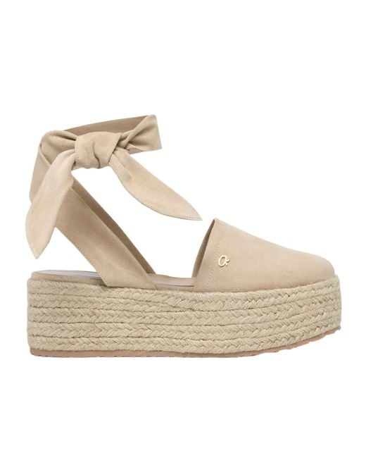 Gianvito Rossi Natural Lace-Up Ribbon Detailed Espadrillas