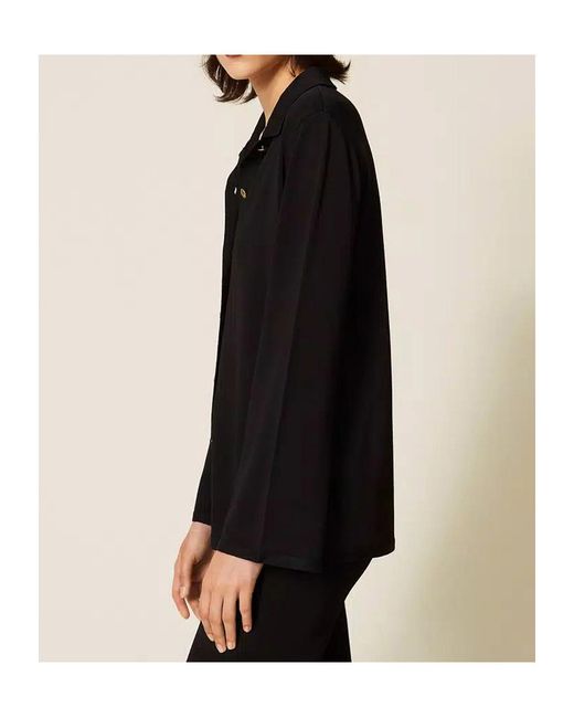 Twinset Black Long-Sleeve Button-Up Shirt