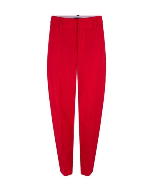 Fabiana Filippi Red Casual Pants With Belt Loops