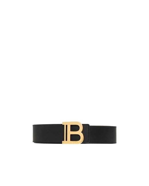 Balmain White B Logo Buckle Belt