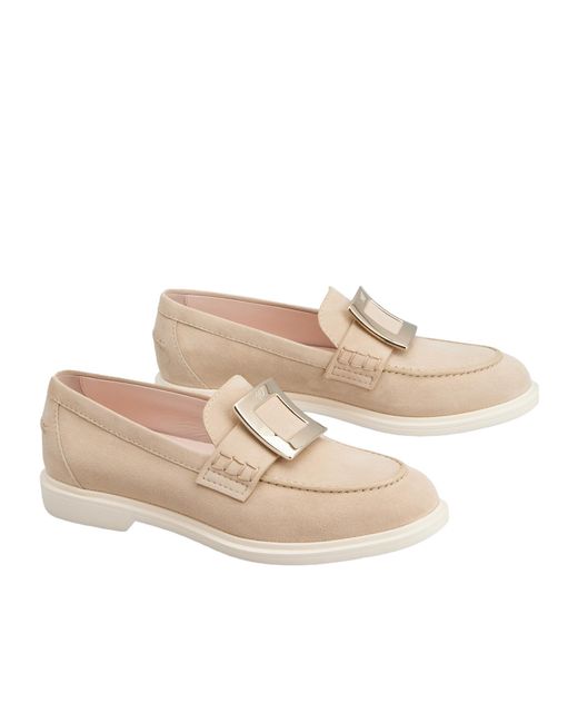Roger Vivier Natural Viv' Rangers Metal Buckle Loafers
