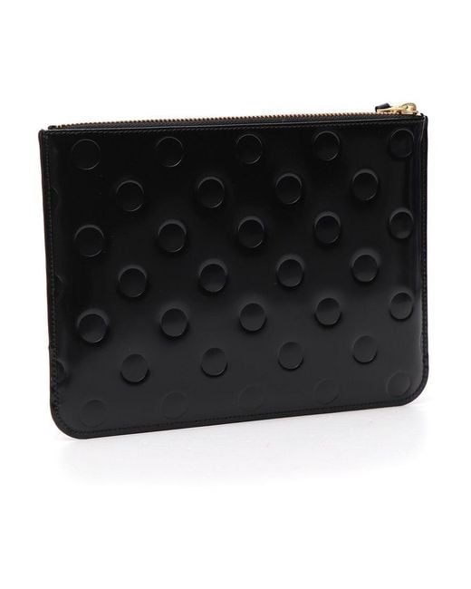 Comme des Garçons Black Comme Des Garons Wallet Dot Embossed Zipped Wallet for men