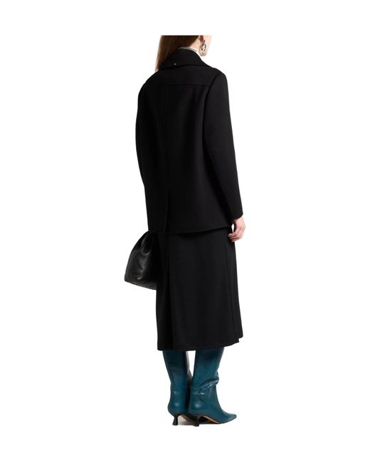 Sportmax Black Double- Long-Sleeve Coat