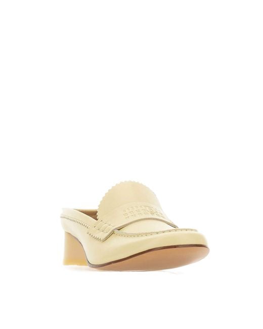 MM6 by Maison Margiela White Swing Toe Leather Loafers