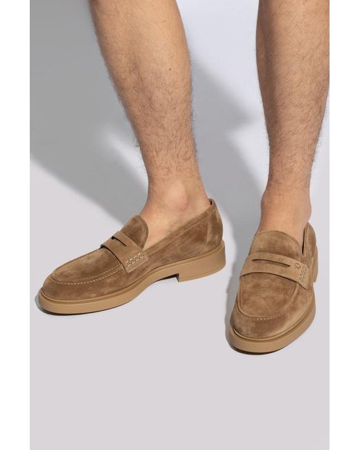 Gianvito Rossi Brown Harris Round-Toe Loafers for men