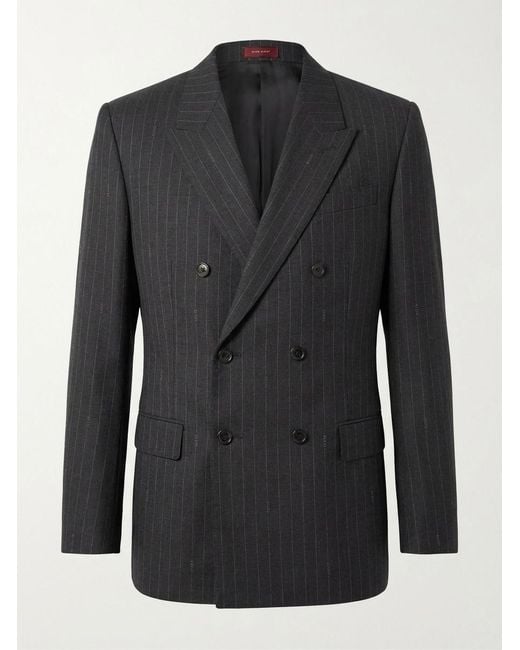 Gucci Black Pinstriped Tailored Blazer for men