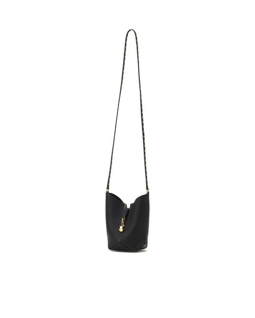 Lanvin Black Studded Drawstring Crossbody Bag