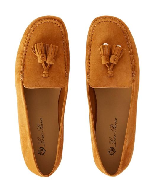 Loro Piana Brown Dot Sole Walk Mokasin Shoes