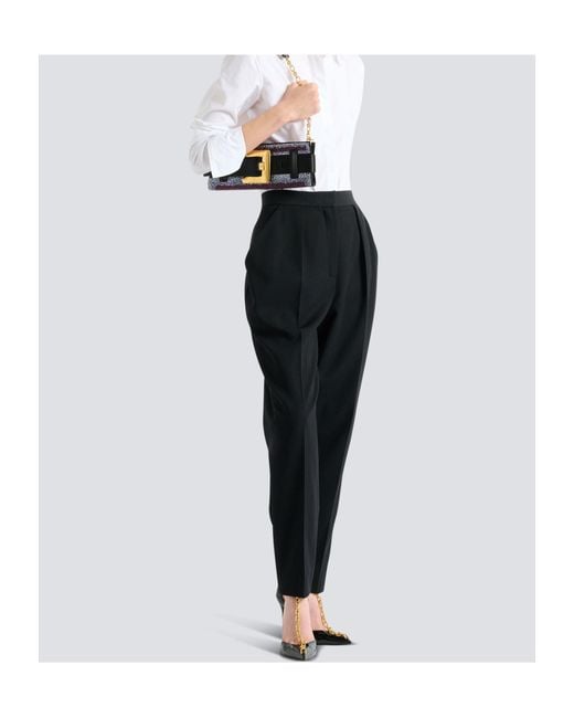 Balmain Black Anthem Crystal Satin Clutch