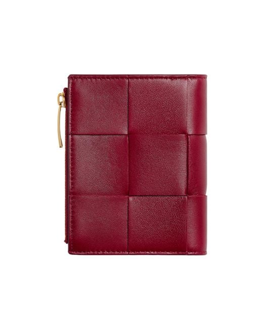 Bottega Veneta Red Cassette Small Bi-Fold Wallet