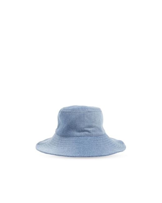Isabel Marant Blue Delya Logo Embroidered Bucket Hat