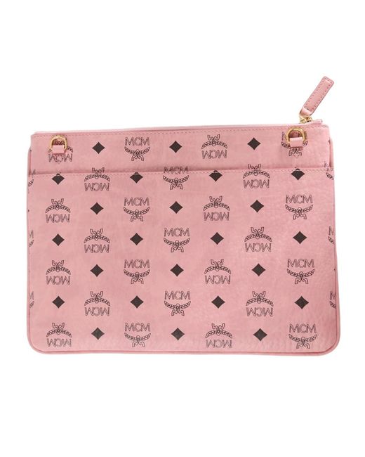MCM Pink Zip-Top Clutch for men