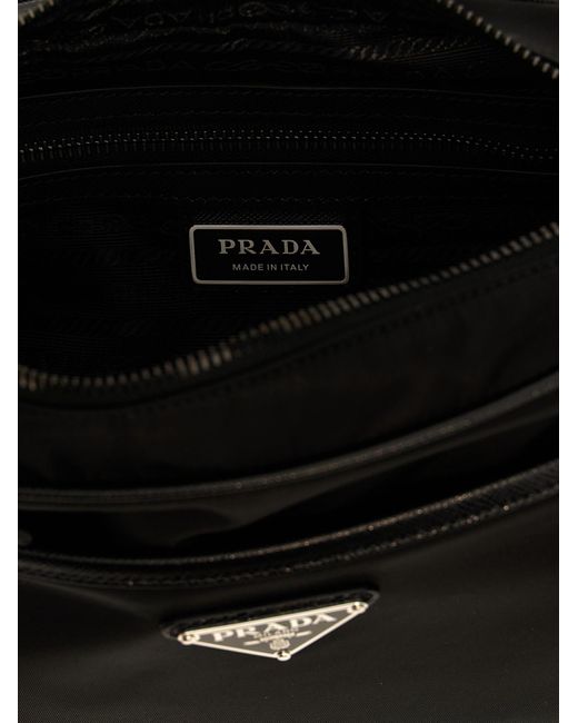 Prada Black Triangle Logo Shoulder Bag for men