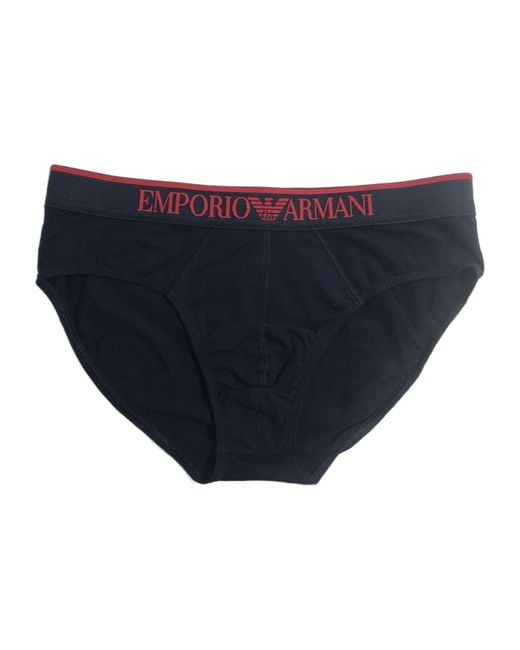 Emporio Armani Blue Striped Logo Panties for men