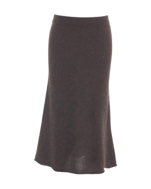 Roberto Collina Brown Knitted Midi Skirt