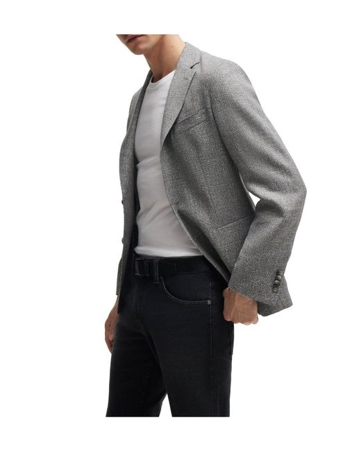 Boss Gray Light Unstructured Blazer for men