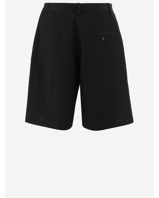 Jacquemus Black Mid Rise Pleat Detailed Shorts for men