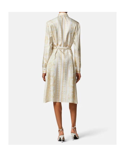Versace Natural Belt Print Dress