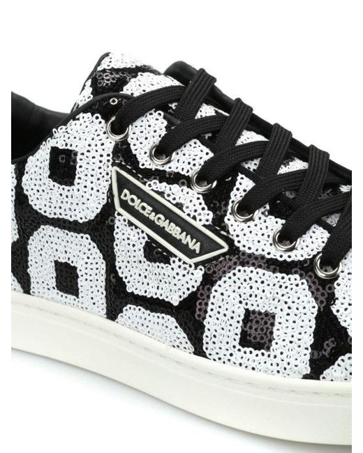 Dolce & Gabbana Black Sequined Casual Sneakers for men