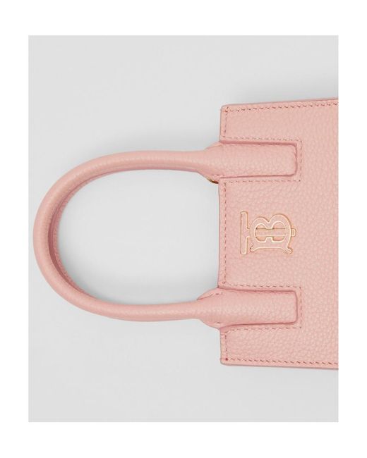 Burberry Pink Grain Leather Mini Frances Todd Shoulder Bag