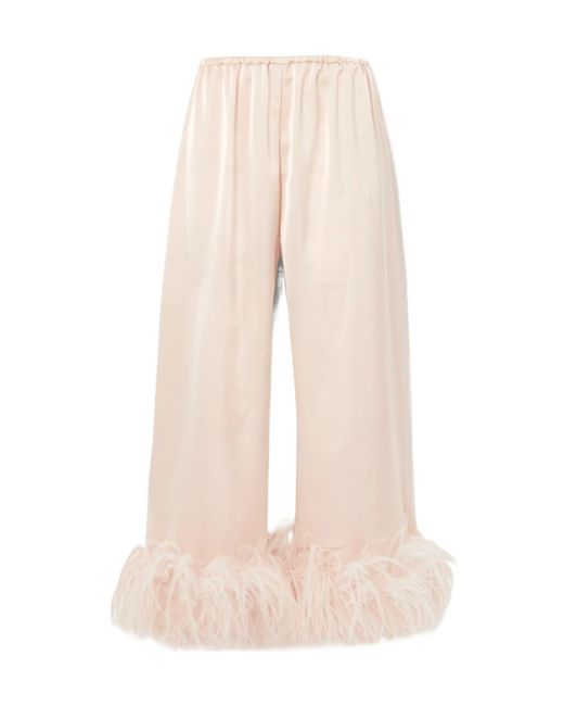 16Arlington Natural Bigiotteriamandrake Feather-Edge Stretch Satin Wide Leg Nine-Piece Pants