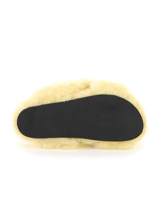 Jil Sander Yellow Plush Slippers