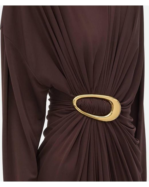 Bottega Veneta Brown Crepe Jersey Dress