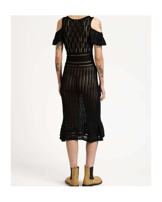 J.W. Anderson Black Jw Anderson Open Knit Cutout Knitted Dress