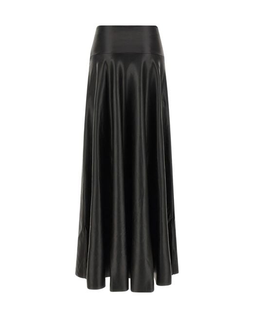 Norma Kamali Black Flared Maxi Skirt