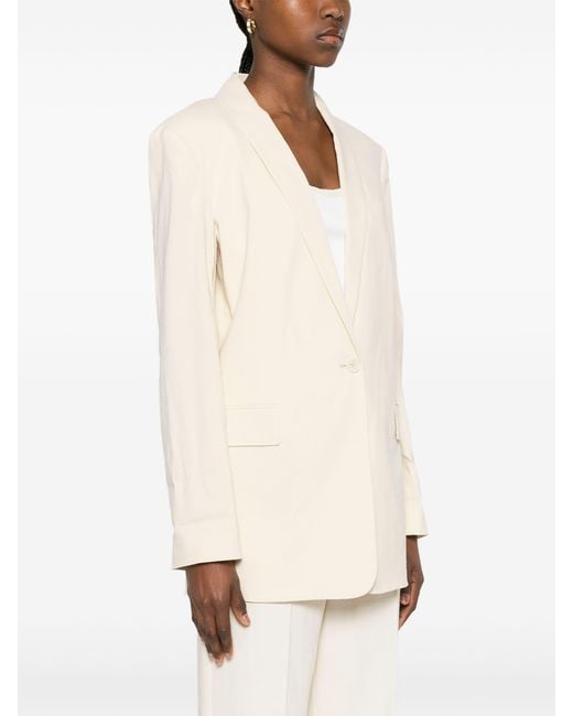 Theory White Shawl-Lapels Single-Breasted Blazer