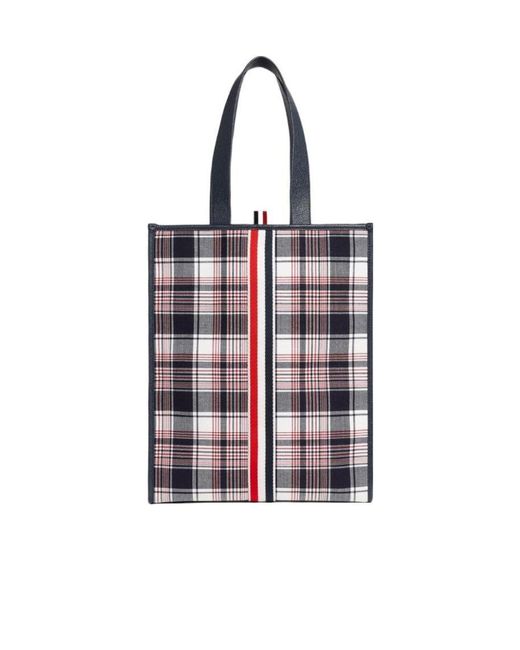 Thom Browne Red Vertical Rwb-Webbing Stripe Tote Bag