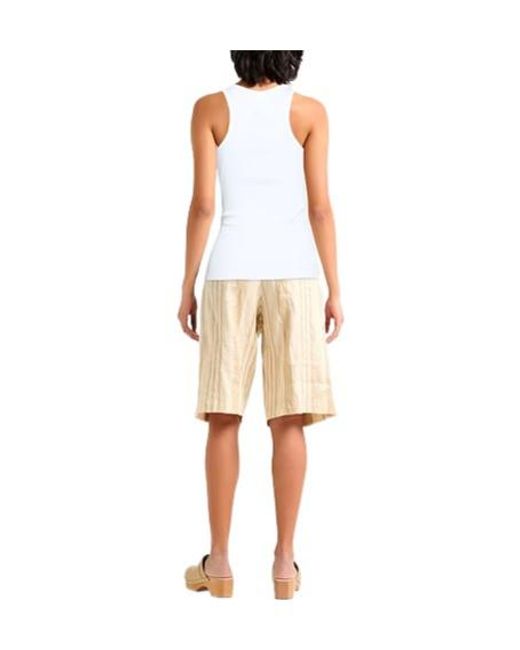 Rag & Bone White Solid Crew Neck Sleeveless Tank Top