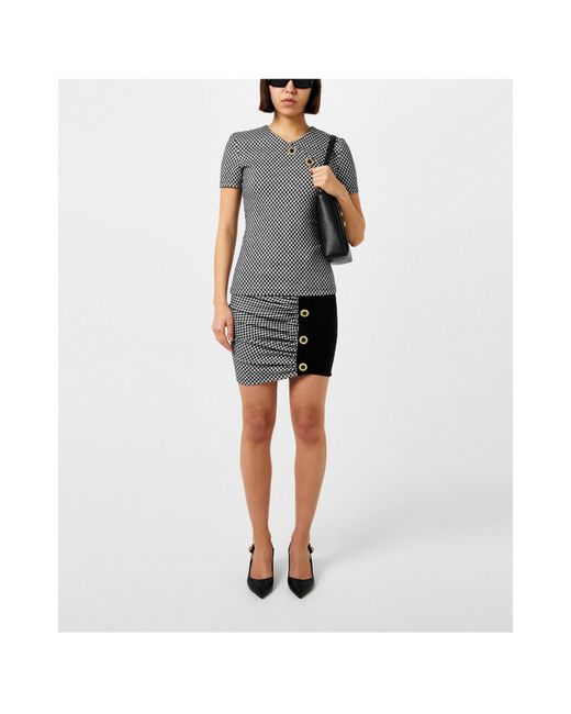 Balmain Black Pleated Midi Skirt