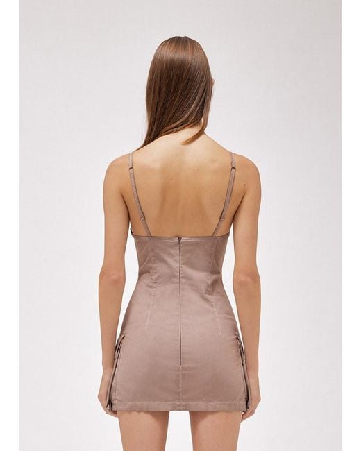 Blumarine Pink Work Pocket Canvas Mini Dress