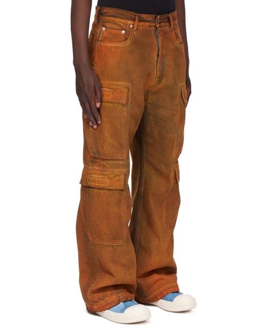 Rick Owens Brown Hollywood Double Cargo Jeans for men