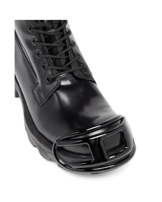 DIESEL Black D-Hammer Lace-Up Boots for men