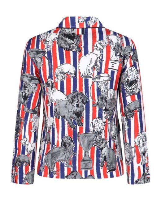 Thom Browne Red Striped Toile Jacket