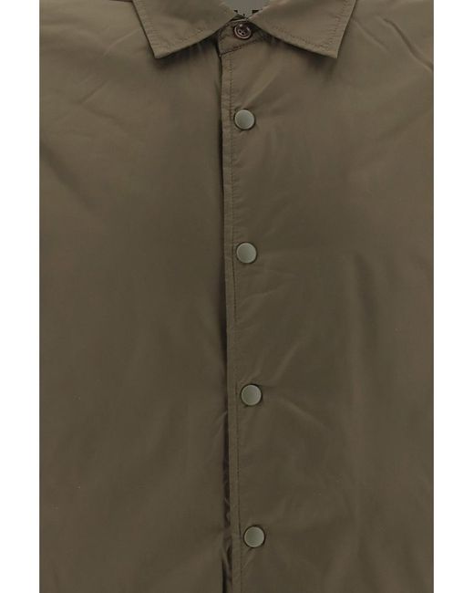 Aspesi Green Buttoned Long-Sleeved Overshirt for men