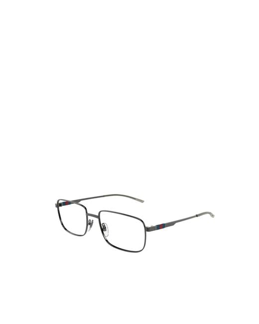 Gucci White Eyewear Rectangle Frame Glasses for men