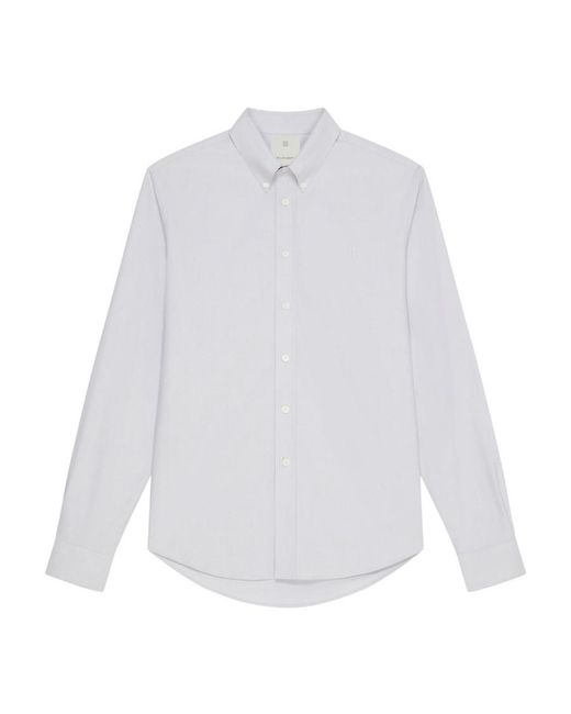 Givenchy White 4G Embroidered Long-Sleeved Shirt for men