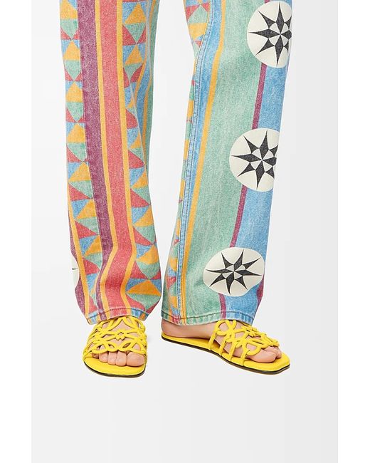 Loewe Yellow X Paula's Ibiza Leather Petal Anagram Slides