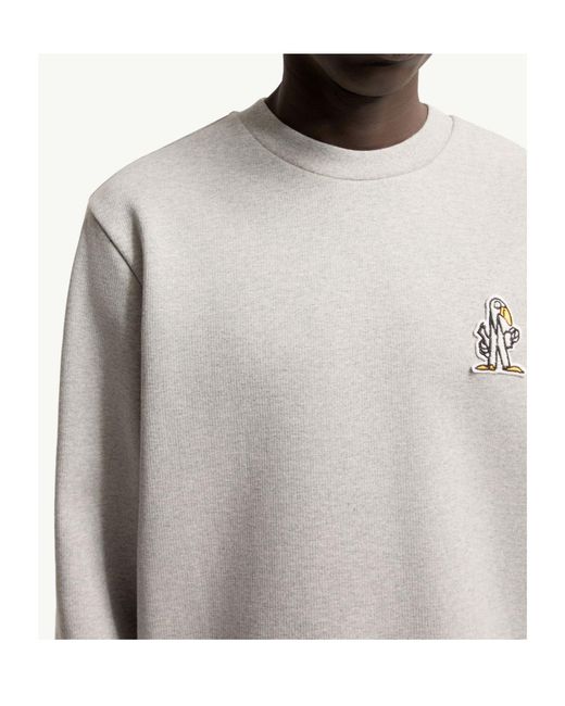 Moncler White Monduck Cotton Sweatshirt for men