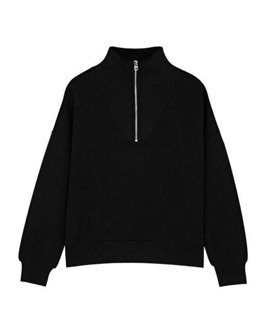 Varley Black Hawley Half-Zip Stretch-Jersey Sweatshirt