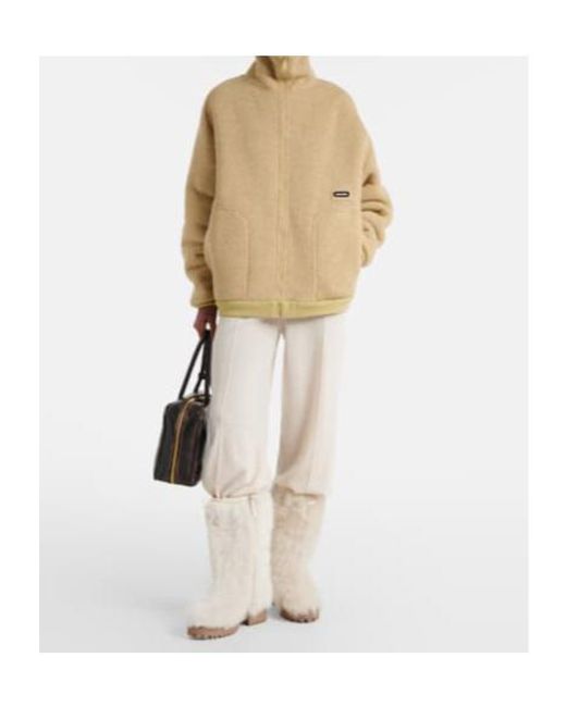 Yves Salomon White Shearling Mid-Calf Boots