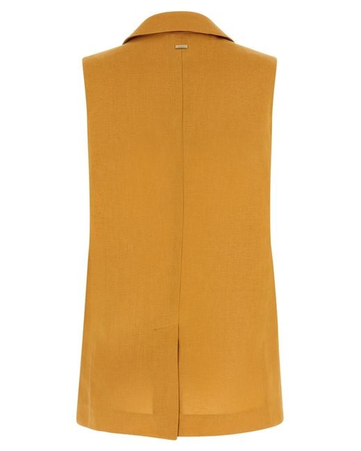 Herno Metallic Double-Breasted Linen Blazer