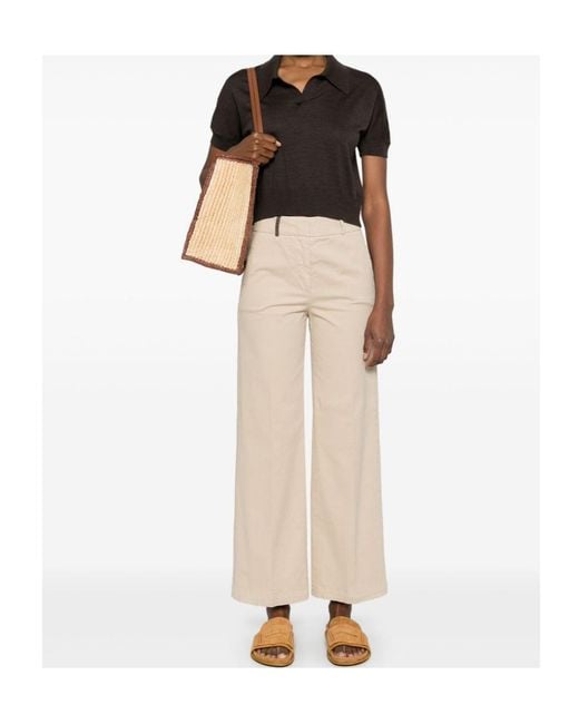Peserico White Straight Trousers