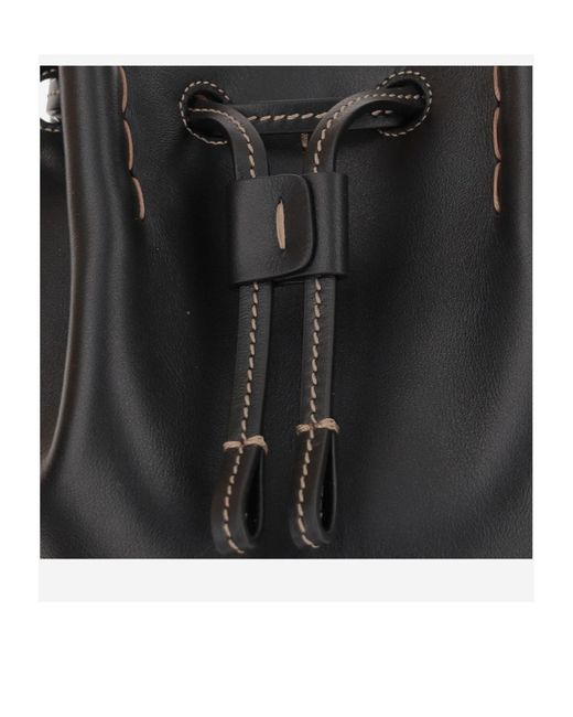 Tod's Black Buz Drawstring Mini Bucket Bag