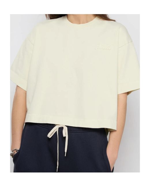 Autry White Crewneck Cropped T-Shirt