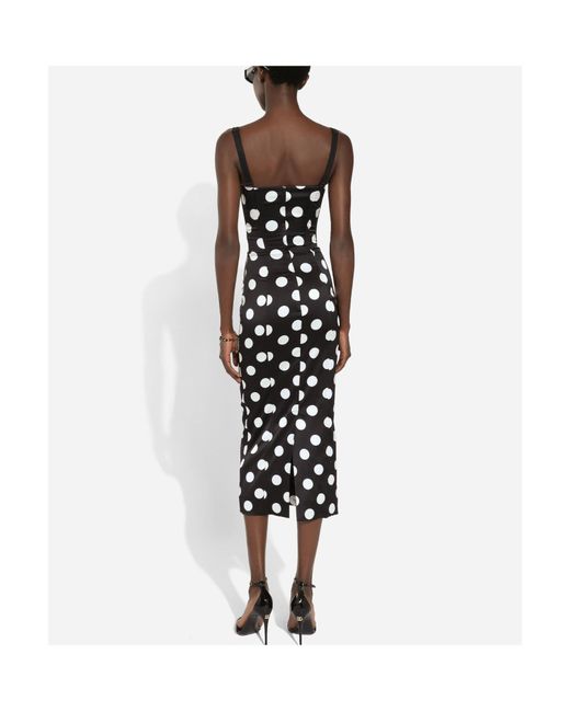 Dolce & Gabbana White Polka Dot Printed Sleeveless Dress