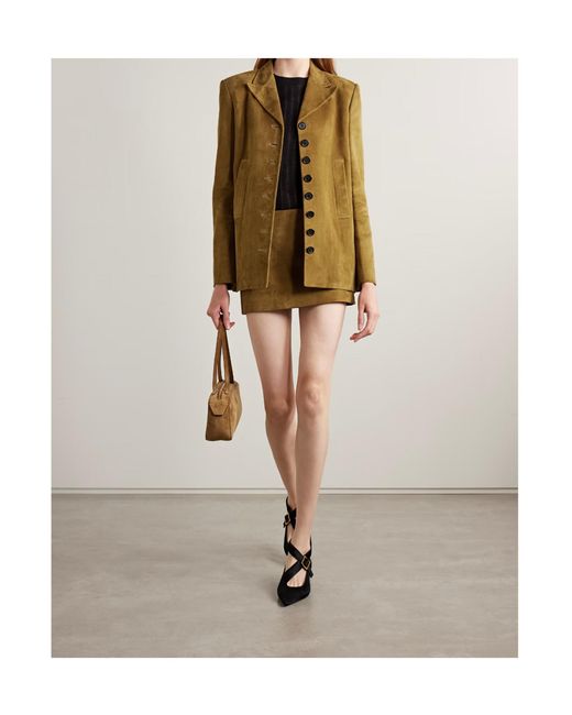 Khaite Natural Jett Suede Mini Skirt